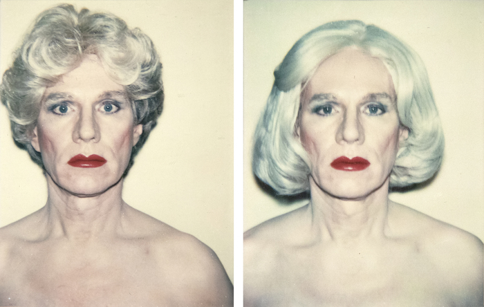 ANDY WARHOL - Self-Portrait in a Platinum Wig; Self-Portrait in a Platinum Pageboy Wig ANDY WARHOL - Self-Portrait in a Platinum Wig; Self-Portrait in a Platinum Pageboy Wig - Polaroid, Polacolor - 4 1/4 x 3 3/8 in. ea.