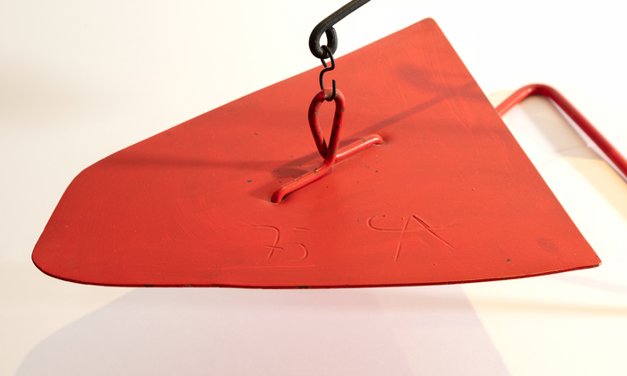 ALEXANDER CALDER - Cantilever By the 1970s, when "Cantilever" was created, Alexander Calder was at the height of artistic prowess. He created this piece with an informed eye, having been working for the better part of the century on identifying and expounding upon his unique creative vision. One of the most instantly recognizable artists of his time, Calder was referred to as an "Engineer of Beauty" by his close friend and neighbor Robert Osborn. "Cantilever" is a bold experiment in balance, form, and color in the third dimension.
<br>
<br>The work was exhibited at the Perls Gallery, Calder's primary dealer. Since that time, the work has remained in the same private collection. It is registered in the archives of the Calder Foundation, New York, under application number A08148.
<br>
<br>
<br>It was also in 1973 that Alexander Calder completed the Monumental sculpture in Chicago, "Flamingo."