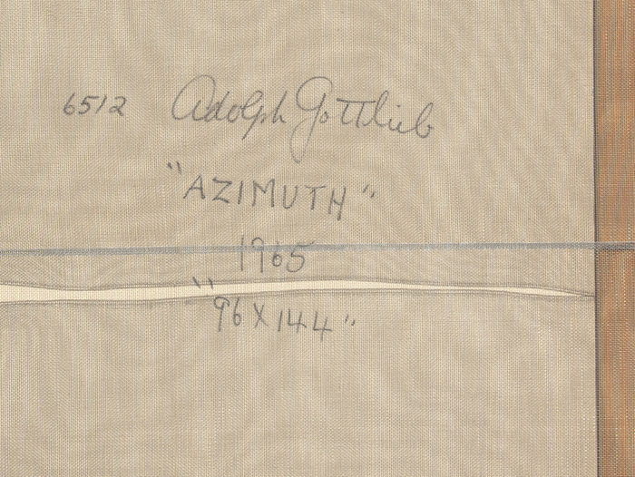 ADOLPH GOTTLIEB - Azimuth ADOLPH GOTTLIEB - Azimuth - oil on canvas - 95 3/4 x 144 1/4 in.