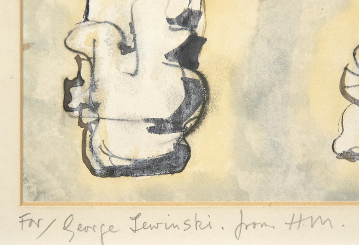 HENRY MOORE - Sculpture Motives HENRY MOORE - Sculpture Motives - ink, watercolor, and wax crayon on paper - 11 x 7 7/8 in.