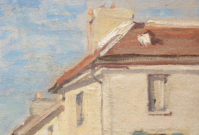 CLAUDE MONET - L’Ancienne rue de la Chaussée, Argenteuil CLAUDE MONET - L’Ancienne rue de la Chaussée, Argenteuil - oil on canvas - 18 1/4 x 25 7/8 in.