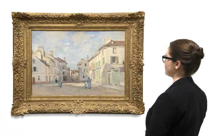 CLAUDE MONET - L’Ancienne rue de la Chaussée, Argenteuil CLAUDE MONET - L’Ancienne rue de la Chaussée, Argenteuil - oil on canvas - 18 1/4 x 25 7/8 in.