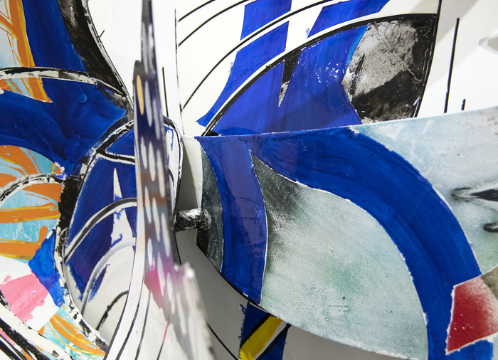 FRANK STELLA - The Musket FRANK STELLA - The Musket - mixed media on aluminum - 74 1/2 x 77 1/2 x 33 in.