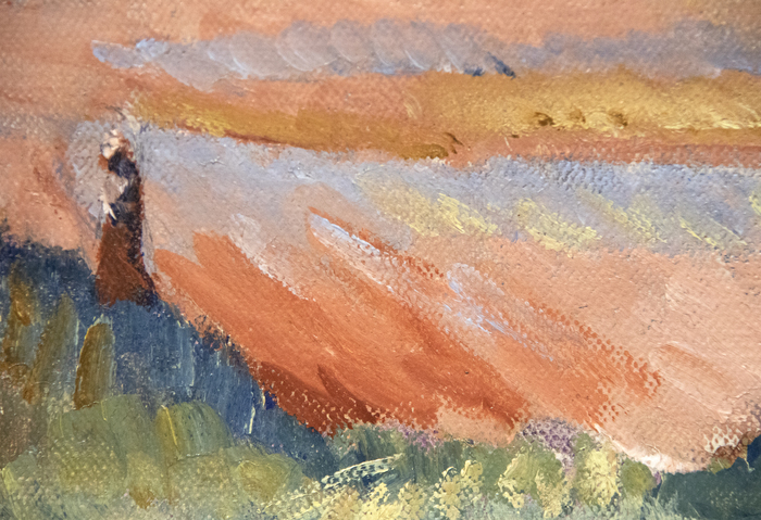 GERTRUDE PARTINGTON ALBRIGHT - Below Twin Peaks GERTRUDE PARTINGTON ALBRIGHT - Below Twin Peaks - oil on canvas - 24 1/4 x 29 1/4 in.