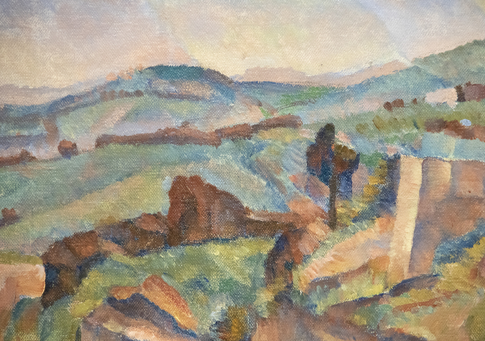 GERTRUDE PARTINGTON ALBRIGHT - Below Twin Peaks GERTRUDE PARTINGTON ALBRIGHT - Below Twin Peaks - oil on canvas - 24 1/4 x 29 1/4 in.