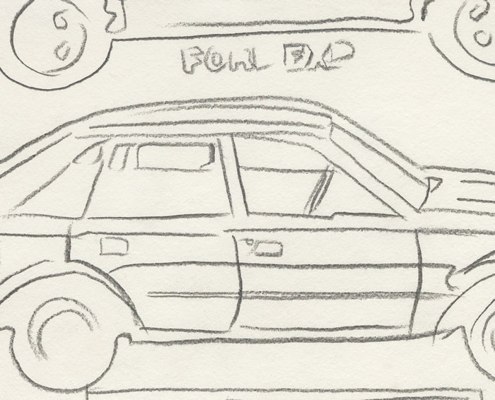 ANDY WARHOL - Ford car ANDY WARHOL - Ford car - graphite on paper - 11 1/2 x 15 3/4 in.