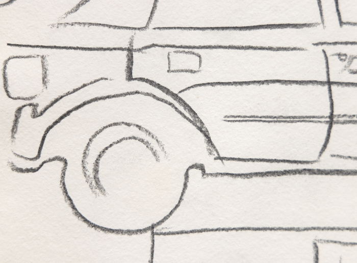 ANDY WARHOL - Ford car ANDY WARHOL - Ford car - graphite on paper - 11 1/2 x 15 3/4 in.