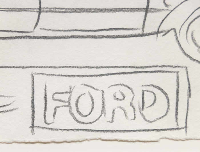 ANDY WARHOL - Ford car ANDY WARHOL - Ford car - graphite on paper - 11 1/2 x 15 3/4 in.