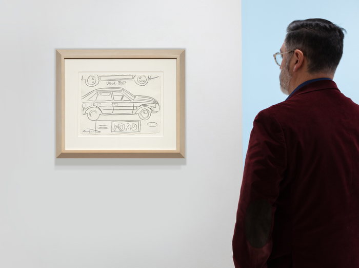 ANDY WARHOL - Ford car - graphite on paper - 11 1/2  x 15 3/4 in.
