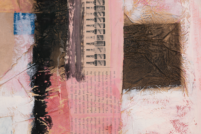GRACE HARTIGAN - Untitled (Collage) Collage (from the French “to glue” or “to stick together”) has been a feature of art for centuries, gaining prominence in the 20th century. Grace Hartigan’s take on collage moves the practice away from representation into near abstraction as the scraps of paper form a grid of painted color. Hints of the original clippings peek through, adding another texture (figuratively and literally) to the piece.
<br>
<br>Grace Hartigan was noted for her sense of color and fusion of abstraction and figuration. In 1954, Alfred Barr, the acclaimed director of the Museum of Modern Art, instructed the purchase of a piece by Hartigan, securing her place as the first of second-generation AbEx artists to enter a museum collection