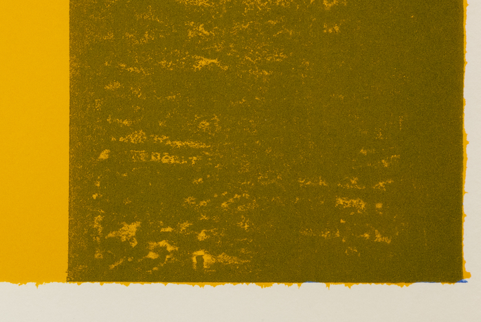 BARNETT NEWMAN - Canto XIII Barnett Newman was a crucial member of the Abstract Expressionists and a pioneer within the Color Field movement. Through a careful selection of color, hues, and composition, Newman applied paint to create planes of color that developed into deep emotion and feeling.
<br>
<br>This work comes from Newman’s portfolio, “18 Cantos”, his fourth foray into lithography. Lithography is a type of printmaking that utilizes flat stones. Images are affixed onto the stone via chemical processes. A complicated practice, lithography allowed Newman to showcase his affinity by creating a series of subtle but joyous pieces. The viewer can see delicate differences of texture and tone. Even when the same stone has been used, the difference of ink creates stark changes of tonality and surface quality. This speaks to the title of the works – sections of a larger poem.
<br>
<br>Other editions of “Canto XIII” can be found at the Art Institute of Chicago, the Metropolitan Museum of Art (New York), the Museum of Modern Art (New York), and the Tate Collection (London).