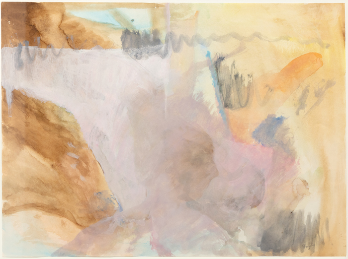 WILLIAM BAZIOTES - Untitled “It is the mysterious that I love in painting. It is the stillness and the silence. I want my pictures to take effect very slowly, to obsess and to haunt.” – William Baziotes
<br>
<br>William Baziotes was an important member of Abstract Expressionism, the movement of non-representational art concerned with the artist’s emotive mark making. Also part of The Irascibles, a subsection of AbEx artists who protested the Metropolitan Museum of Art, Baziotes incorporated biomorphic shapes, a nod to his early Surrealist investigations.
<br>
<br>In this piece, Baziotes makes full effect of watercolor, using its translucency and fluidity to create lyrical passages of color and forms.