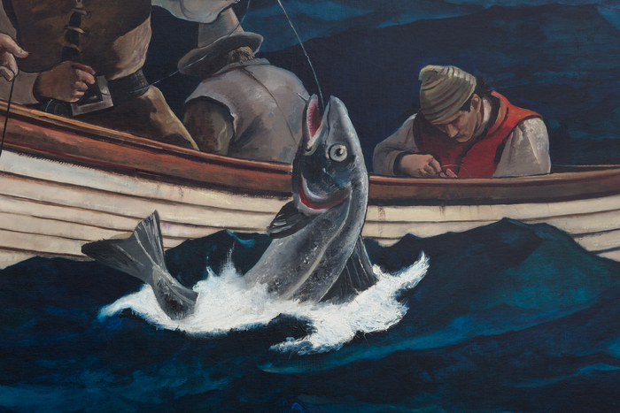 Andrew Wyeth & N. C. Wyeth - Puritan Cod Fishers Andrew Wyeth & N. C. Wyeth - Puritan Cod Fishers - oil on canvas - 108 1/2 x 157 1/2 in.