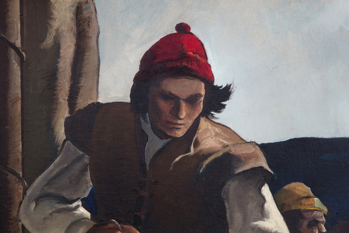 Andrew Wyeth & N. C. Wyeth - Puritan Cod Fishers Andrew Wyeth & N. C. Wyeth - Puritan Cod Fishers - oil on canvas - 108 1/2 x 157 1/2 in.