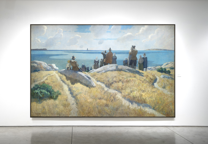 N.C. WYETH - The Departure of the Mayflower for England in 1621 N.C. WYETH - The Departure of the Mayflower for England in 1621 - oil on canvas - 103 x 160 x 2 1/4 in.