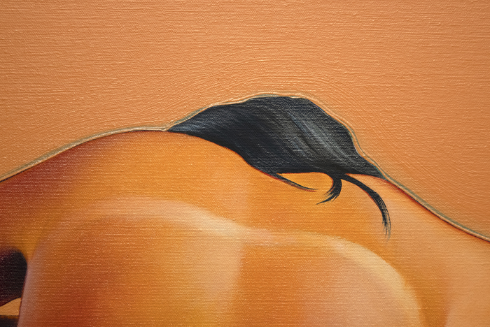 MEL RAMOS - Leta and the Hill Myna - oil on canvas - 60 x 52 in.
