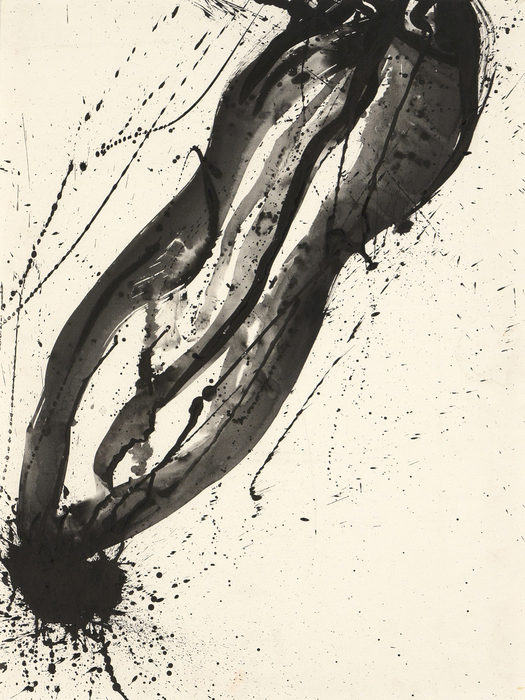 SAM FRANCIS - Untitled (Black and White Composition) SAM FRANCIS - Untitled (Black and White Composition) - acrylic on paper - 23 3/4 x 17 3/4 in.