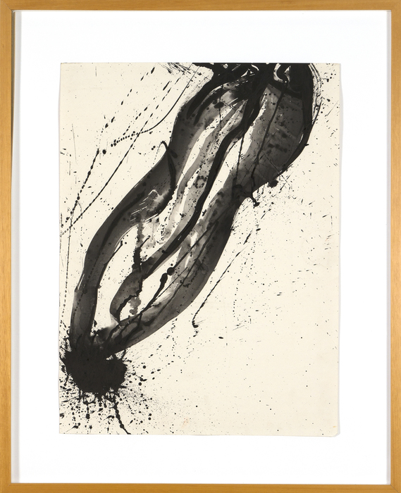 SAM FRANCIS - Untitled (Black and White Composition) SAM FRANCIS - Untitled (Black and White Composition) - acrylic on paper - 23 3/4 x 17 3/4 in.