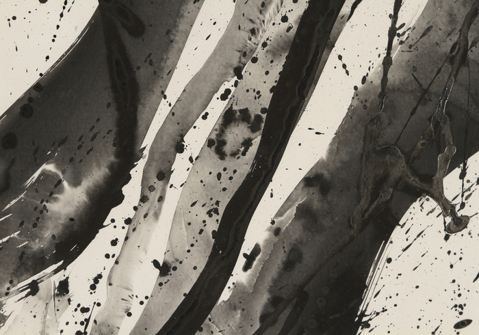 SAM FRANCIS - Untitled (Black and White Composition) SAM FRANCIS - Untitled (Black and White Composition) - acrylic on paper - 23 3/4 x 17 3/4 in.