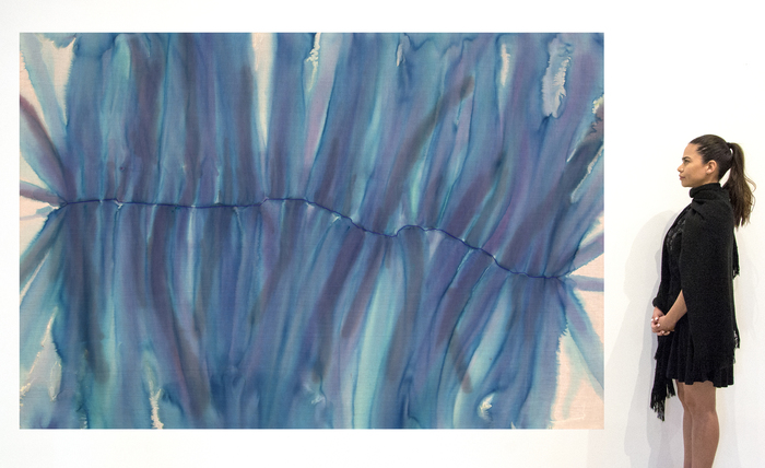 TONY DE LOS REYES - Border Compression #1 TONY DE LOS REYES - Border Compression #1 - oil and dye on linen - 78 x 108 1/4 in.