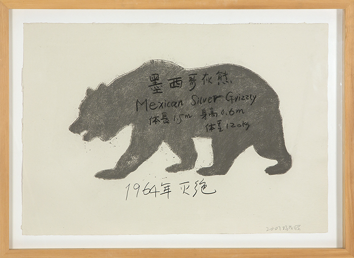 YANG MAOYUAN - Mexican Silver Grizzly - painting on paper - 26 1/4 x 37 1/2  in.