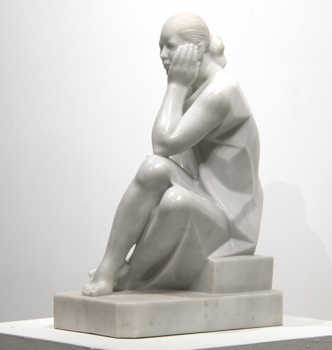 FELIPE CASTANEDA - Provinciana FELIPE CASTANEDA - Provinciana - white carrera marble - 20 7/8 x 13 1/4 x 10 1/4 in.