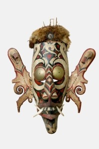 Shamans wear the Hudog mask to heal patients by restoring their wandering souls or to repel evil spirits. The masks would also be worn during agricultural ceremonies whose rites ensure the fecundity of the land and women.