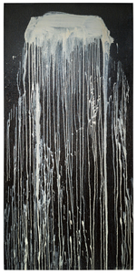 PAT STEIR - Day Light Waterfall - oil on canvas - 74 x 36 in.