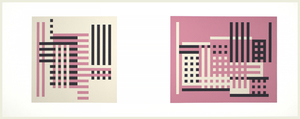 JOSEF ALBERS - Formulierung: Artikulation - Siebdruck - links: 11 1/4 x 11 1/2 Zoll. rechts: 11 1/8 x 14 1/8 Zoll.