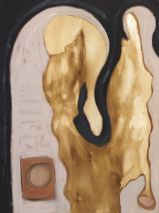 عشب ALPERT - المارة من قبل - الاكريليك والقهوة على قماش - 48 × 36 في.
