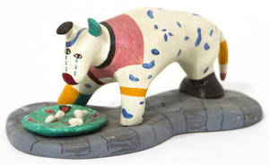 NIKI DE SAINT PHALLE - Crying Dog - acrylic on polyester resin - 4 7/8 x 5 x 9 1/4  in.