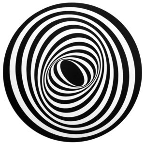 FRANCIS CELENTANO - Elliptical Kinetic Painting - acrylic on masonite - 48 x 48 x 6 1/2 in.