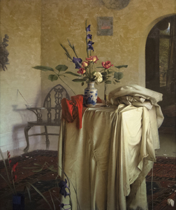 Contemporary artist Daniel Sprick works in the realist tradition. His photo-like oil paintings depict still lifes and portraiture reminiscent of the old master tradition. Intense observation and drawing are the foundation of Sprick's life-like compositions; there are no shortcuts taken or corners cut in these immaculate ephemeral studies.  <br> <br>Museum shows of his work include the Museum of Outdoor Art in Englewood, Colorado; the Hunter Museum of Art, Chattanooga, Tennessee; the Evansville Museum of Art and Science, Indiana; and the Denver Art Museum.