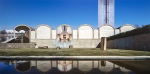 TOM ROSSITER - Kimbell Art Museum - photograph laminated on Dibond - 31 3/4 x 64 1/8 x 1 1/4 in.