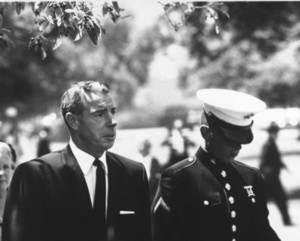 LAWRENCE SCHILLER-Joe DiMaggio & Joe DiMaggio Jr. at Marilyn Monroe's funeral