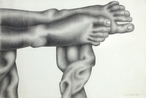 STELLA SNEAD - Feet - charcoal on paper - 27 x 40 in.