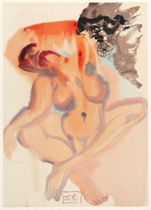 سلفادور دالي - الإلهي الكوميديا المطهر كانتو 3 - لون الخشب النقش على الورق - 13 × 10 1/4 في.
