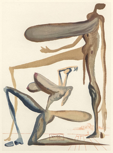 سلفادور دالي - الإلهي الكوميديا المطهر كانتو 22 - لون الخشب النقش على الورق - 13 × 10 1/2 في.