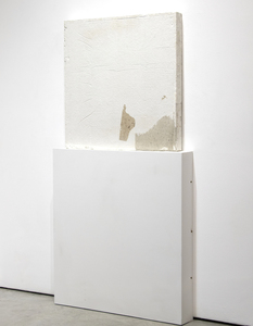 THEASTER GATES - Untitled (flooring) - white cement, debris, flooring - 35 x 35 x 3 in.