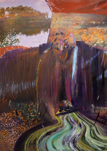 ANNIE LAPIN - Perceived Marriage Tripartite Leave - acrylic and oil on canvas over panel - 96 x 69 in.