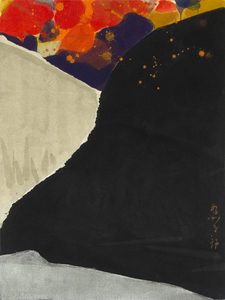 TERUKO YOKOI - Schlucht am Abend (Evening Gorge) - tempera and collage on paper - 24 1/2 x 18 1/4 in.
