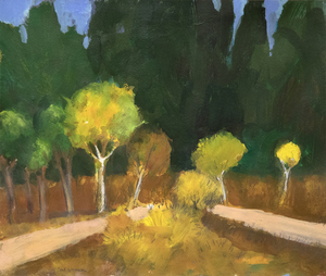 PAUL WONNER - Sendero y Árboles - acrílico y lápiz sobre papel - 14 x 16 1/2 in.