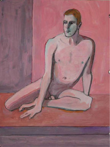 WILLIAM THEOPHILUS BROWN-Untitled (Nude Male on Floor)