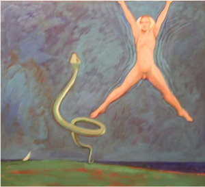 WILLIAM THEOPHILUS BROWN-Untitled (Pintando con el Hombre Saltarín y la Serpiente)
