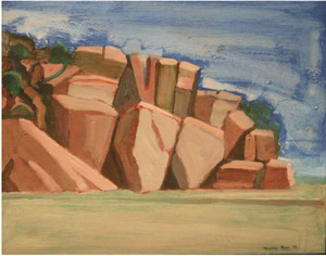 WILLIAM THEOPHILUS BROWN - Sin título (Paisaje con rocas) - óleo sobre tabla - 11 x 14 in.