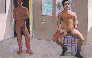 WILLIAM THEOPHILUS BROWN-Untitled Drawing (Two Nudes in Studio)