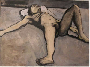 威廉·德菲鲁斯·布朗-无题绘图（全裸在地板上）