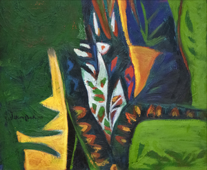 JAE KON PARK - 無題 - キャンバスに油彩 - 24 x 28 1/2インチ。