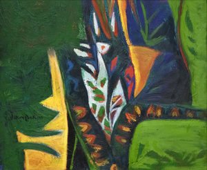 JAE KON PARK - Ohne Titel - Öl auf Leinwand - 24 x 28 1/2 Zoll