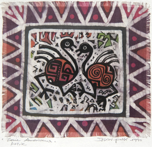 JAE KON PARK - Serie América - batik sobre tela - 6 1/2 x 6 3/4 pulg.